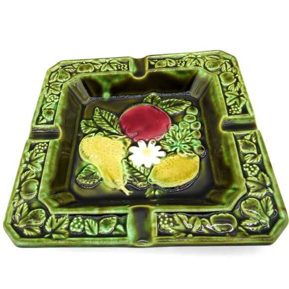 Vintage JAPANESE Ceramic ASHTRAY With 3D Fruit Design And Green Border - Picture 5 of 10